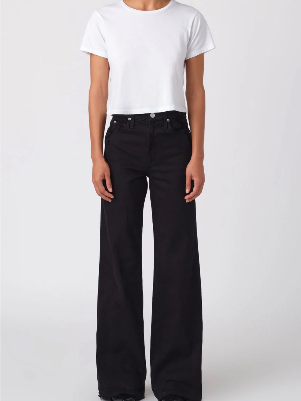 AMO Frida Wide Leg Jeans in Black